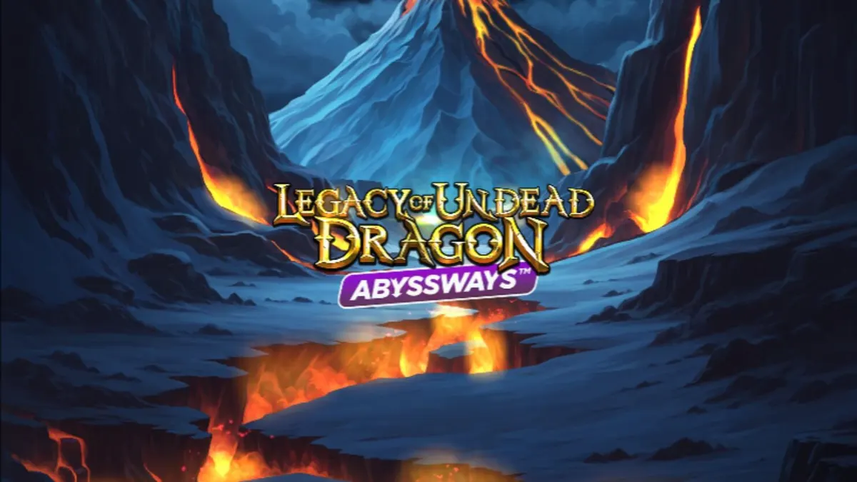 Tampilan visual slot Legacy of Undead Dragon Abyssways dengan naga dan ksatria